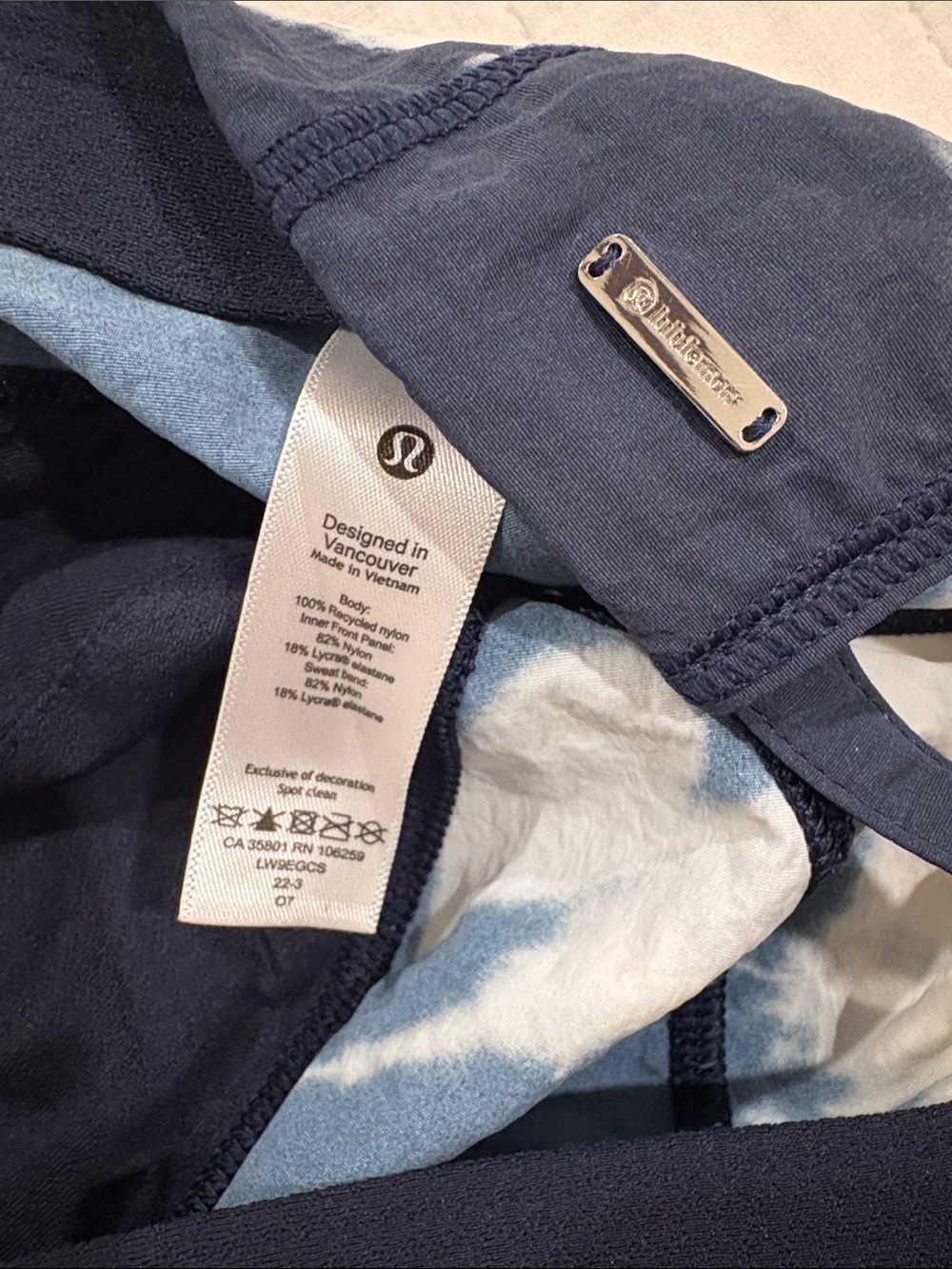 lululemon athletica Tie-Dye Navy and White Performance Cap